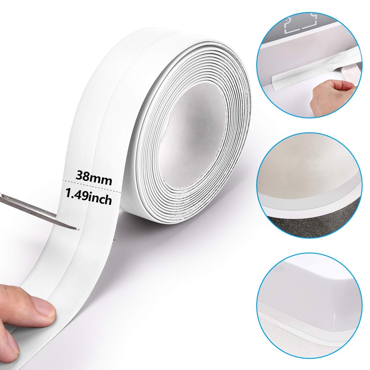 Bath & Kitchen Caulk Tape Sealant Strip,PVC Self Adhesive Tub and Wall Sealing Tape Caulk Sealer,Caulk Strip,sealant Tape,Shower Tile Sealer Adhesive sealant